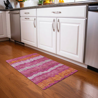 Piper Looms Mayfield Stripes AMF889 Blush Machine Washable Area Rug Scatter Lifestyle Image Feature