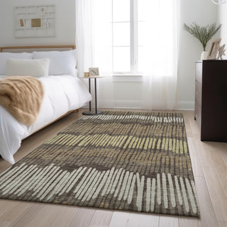 Piper Looms Mayfield Stripes AMF889 Brown Machine Washable Area Rug Lifestyle Image Feature