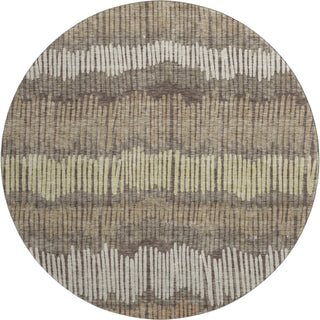 Piper Looms Mayfield Stripes AMF889 Brown Machine Washable Area Rug Round Main Image