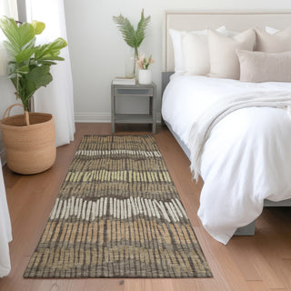 Piper Looms Mayfield Stripes AMF889 Brown Machine Washable Area Rug Runner Lifestyle Image Feature