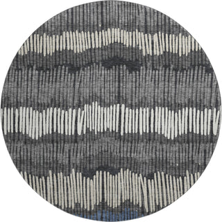 Piper Looms Mayfield Stripes AMF889 Charcoal Machine Washable Area Rug Round Main Image