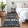 Piper Looms Mayfield Stripes AMF889 Charcoal Machine Washable Area Rug Runner Lifestyle Image Feature