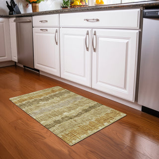 Piper Looms Mayfield Stripes AMF889 Gold Machine Washable Area Rug Scatter Lifestyle Image Feature