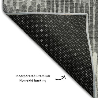 Piper Looms Mayfield Stripes AMF889 Gray Machine Washable Area Rug Backing Image