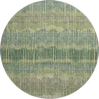 Piper Looms Mayfield Stripes AMF889 Green Machine Washable Area Rug Round Main Image