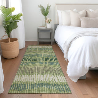 Piper Looms Mayfield Stripes AMF889 Green Machine Washable Area Rug Runner Lifestyle Image Feature