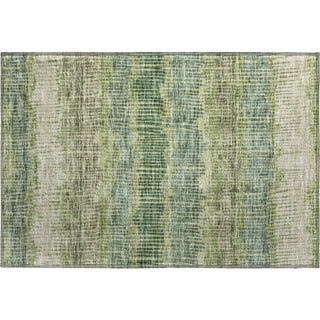 Piper Looms Mayfield Stripes AMF889 Green Machine Washable Area Rug Scatter Main Image