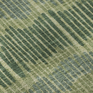 Piper Looms Mayfield Stripes AMF889 Green Machine Washable Area Rug Swatch Image