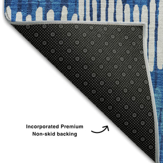 Piper Looms Mayfield Stripes AMF889 Navy Machine Washable Area Rug Backing Image