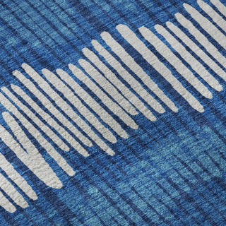 Piper Looms Mayfield Stripes AMF889 Navy Machine Washable Area Rug Swatch Image
