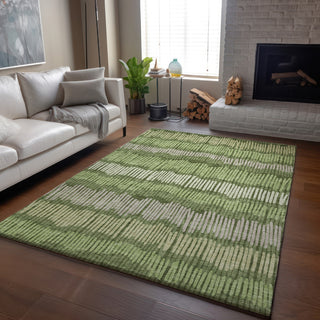 Piper Looms Mayfield Stripes AMF889 Olive Machine Washable Area Rug Lifestyle Image Feature