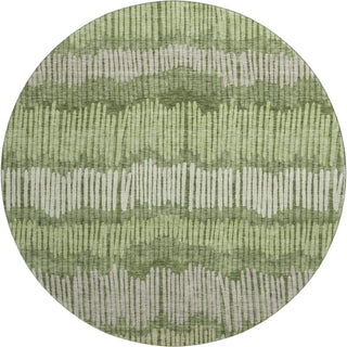 Piper Looms Mayfield Stripes AMF889 Olive Machine Washable Area Rug Round Main Image