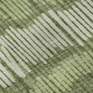 Piper Looms Mayfield Stripes AMF889 Olive Machine Washable Area Rug Swatch Image