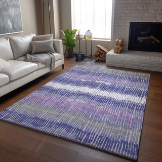 Piper Looms Mayfield Stripes AMF889 Purple Machine Washable Area Rug Lifestyle Image Feature