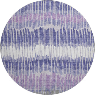 Piper Looms Mayfield Stripes AMF889 Purple Machine Washable Area Rug Round Main Image