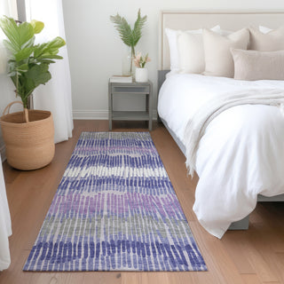 Piper Looms Mayfield Stripes AMF889 Purple Machine Washable Area Rug Runner Lifestyle Image Feature