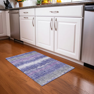 Piper Looms Mayfield Stripes AMF889 Purple Machine Washable Area Rug Scatter Lifestyle Image Feature