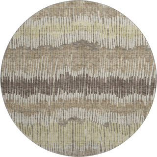 Piper Looms Mayfield Stripes AMF889 Taupe Machine Washable Area Rug Round Main Image