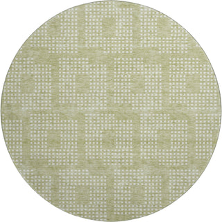 Piper Looms Mayfield Squares AMF890 Aloe Machine Washable Area Rug Round Main Image