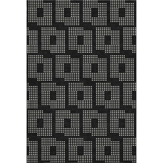 Piper Looms Mayfield Squares AMF890 Black Machine Washable Area Rug main image