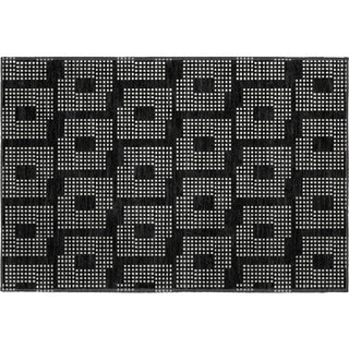 Piper Looms Mayfield Squares AMF890 Black Machine Washable Area Rug Scatter Main Image