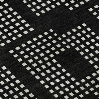 Piper Looms Mayfield Squares AMF890 Black Machine Washable Area Rug Swatch Image