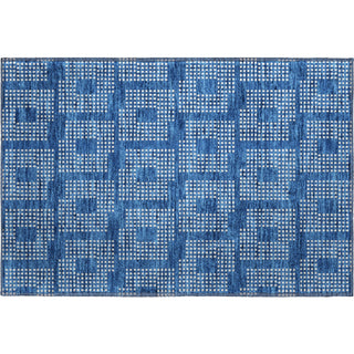 Piper Looms Mayfield Squares AMF890 Blue Machine Washable Area Rug Scatter Main Image