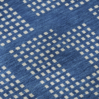 Piper Looms Mayfield Squares AMF890 Blue Machine Washable Area Rug Swatch Image
