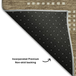 Piper Looms Mayfield Squares AMF890 Brown Machine Washable Area Rug Backing Image