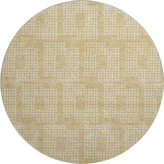 Piper Looms Mayfield Squares AMF890 Gold Machine Washable Area Rug Round Main Image