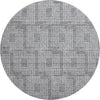 Piper Looms Mayfield Squares AMF890 Gray Machine Washable Area Rug Round Main Image