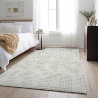 Piper Looms Mayfield Squares AMF890 Ivory Machine Washable Area Rug Lifestyle Image Feature