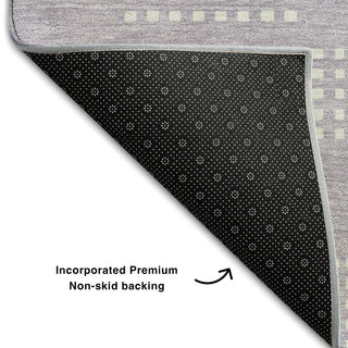 Piper Looms Mayfield Squares AMF890 Lavender Machine Washable Area Rug Backing Image