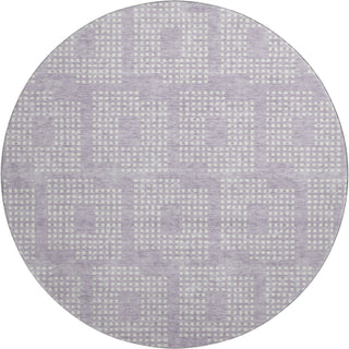 Piper Looms Mayfield Squares AMF890 Lavender Machine Washable Area Rug Round Main Image