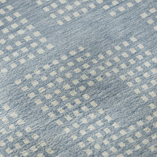 Piper Looms Mayfield Squares AMF890 Sky Machine Washable Area Rug Swatch Image