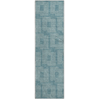 Piper Looms Mayfield Squares AMF890 Teal Machine Washable Area Rug Runner Main Image