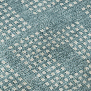 Piper Looms Mayfield Squares AMF890 Teal Machine Washable Area Rug Swatch Image