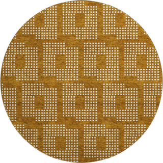 Piper Looms Mayfield Squares AMF890 Terracotta Machine Washable Area Rug Round Main Image