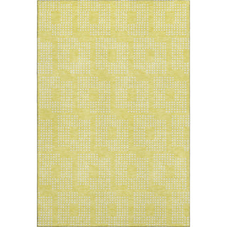 Piper Looms Mayfield Squares AMF890 Yellow Machine Washable Area Rug main image