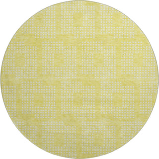 Piper Looms Mayfield Squares AMF890 Yellow Machine Washable Area Rug Round Main Image