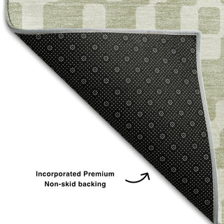 Piper Looms Mayfield Diamonds AMF891 Aloe Machine Washable Area Rug Backing Image
