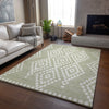 Piper Looms Mayfield Diamonds AMF891 Aloe Machine Washable Area Rug Lifestyle Image Feature