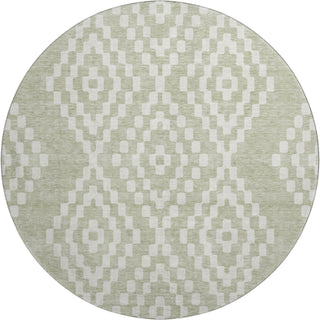 Piper Looms Mayfield Diamonds AMF891 Aloe Machine Washable Area Rug Round Main Image