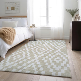 Piper Looms Mayfield Diamonds AMF891 Beige Machine Washable Area Rug Lifestyle Image Feature
