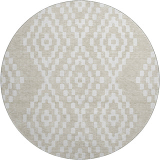 Piper Looms Mayfield Diamonds AMF891 Beige Machine Washable Area Rug Round Main Image