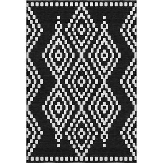 Piper Looms Mayfield Diamonds AMF891 Black Machine Washable Area Rug main image