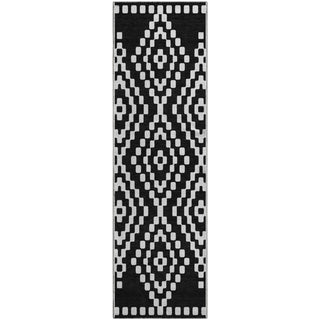 Piper Looms Mayfield Diamonds AMF891 Black Machine Washable Area Rug Runner Main Image