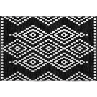 Piper Looms Mayfield Diamonds AMF891 Black Machine Washable Area Rug Scatter Main Image