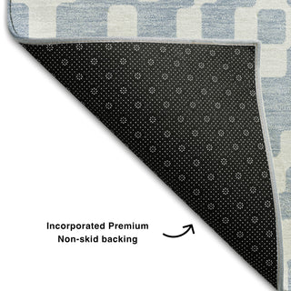 Piper Looms Mayfield Diamonds AMF891 Denim Machine Washable Area Rug Backing Image