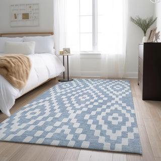 Piper Looms Mayfield Diamonds AMF891 Denim Machine Washable Area Rug Lifestyle Image Feature